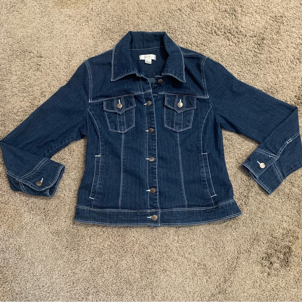 Christopher & Banks Dark Wash Jean Jacket Medium